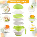 Baby Steamers and Blender 1 Set Baby Food Maker, Food-Grade Mill with Mash Bowl, Hand Masher, Citrus Juicer, Grater, Fruits and Vegetables Infant Puree Maker