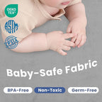 Baby Play Mat for Floor,1.3" Thick Elasti-Foam 74×50 Playpen Mat for Toddlers Infant Kids,Water-Repellent Soft Coral Velvet for Tummy Time, Non-Slip Backing for Crawling,Tatami Style(Light Grey)