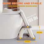 SKYROKU Potty Training Toilet, New Sector-Shape Stabilized Base two in one Toddler Toilet Seat with Splash Guard, Anti Slip Pad, and Step Stool Enamel Grey