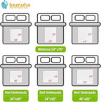 Bamuho Bed Pads for Incontinence Washable with 4 Layers of Protection, Waterproof Bed Pads Large 34" x 52" Great for Adult, Children and Pets