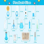Baby Grooming Kit，Infant Safety Care Setwith Hair Brush Comb Nail Clipper Nasal Aspirator, Baby Essentials Kit for Newborn Girls Boys (14 PC-Blue Kit)