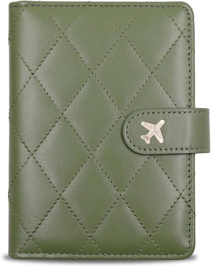Melsbrinna Rfid Passport Holder for Travel women/Men, Cute Passport Wallet Rfid Blocking Card Slots, Rfid Passport Cover/CaseTravel Wallet, Passport Book Holder (1, LG GREEN)