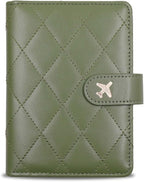 Melsbrinna Rfid Passport Holder for Travel women/Men, Cute Passport Wallet Rfid Blocking Card Slots, Rfid Passport Cover/CaseTravel Wallet, Passport Book Holder (1, LG GREEN)