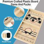 Large Sling Puck Game,Plastic Family Indoor Table Board Game for 2-4 Players,Fast Paced Super Winner Sling Hockey Board Games & Rapid Slingshot Battle Table,Christmas Stuffer Idea for 7 Age