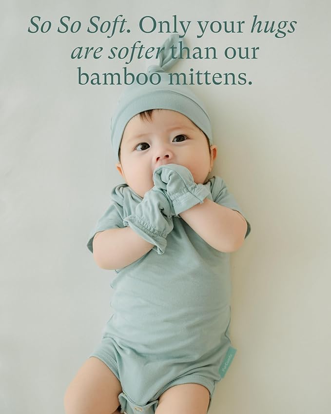 SuperSoft Baby Mittens, Bamboo Viscose Infant Newborn Mittens for Girls Boys No Scratch Gloves 6 Pack