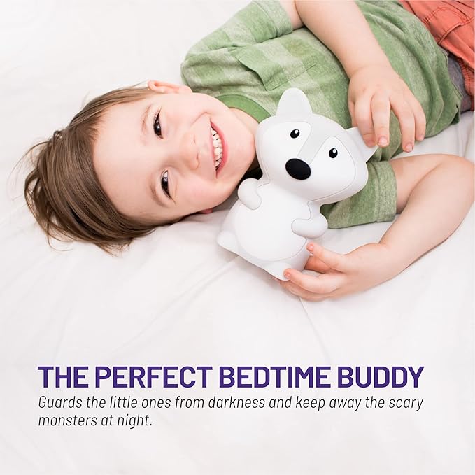 Lumipets Remote Control Silicone Night Light for Kids - Fox Design with 9 Soft Colors & Sleep Timer - Rechargeable, Battery-Operated Lamp for Bedroom | Baby Nursery, Toddler, Girls, Boys