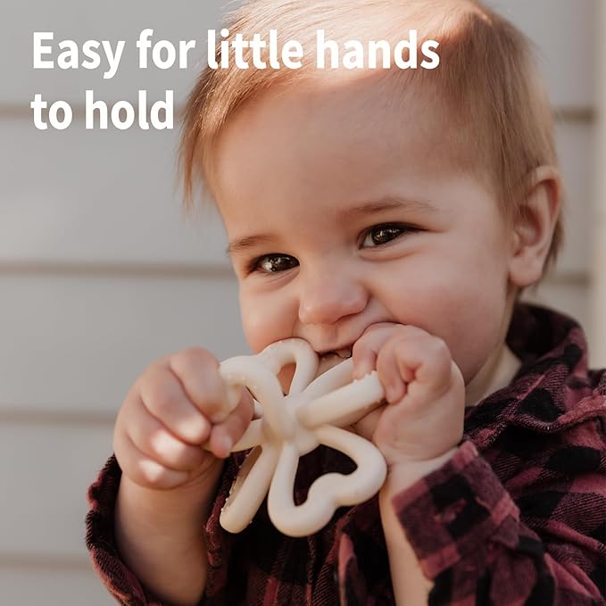 Haakaa Silicone Clover Teether - Food Grade Silicone Teething Toys for Babies 3-6 Months 6-12 Months, Soft & Easy Hold Chew Toy for Infant, BPA Free (Copper)