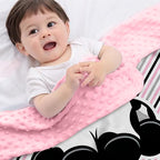 Personalized Baby Blankets for Girls, Custom Name Pink Cow Pattern Baby Blanket, Soft Minky Dot Blanket for Newborns and Toddlers, Ideal for Baby Showers Christmas Brithday Gifts