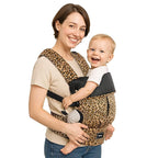 Baby Carrier with Lumbar Support, Cozy Baby Carrier Newborn to Toddler with Adjustable Seat Size, Ergonomic Infant Carrier with 3-Way Carry, Front Facing Toddler Hodler Carrier for Mom & Dad, Leopard