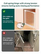 Babelio 29-43" Magnetic Baby Gate for Stairs,Doorways House,Kitchen,30" Tall Pet Barrier with Baffles,Pressure Mounted & Dual-Lock Design Safety for Kids Toddler,Auto-Close/Hold-Open,White