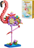 Pink Flamingo Flower Bouquet Building Set, Compatible with Lego Animal Botanical Collection – Creative Flamingo & Flower with Posable Neck and Legs, Home Decor Toy for Adult, Kids, & Flower Lovers