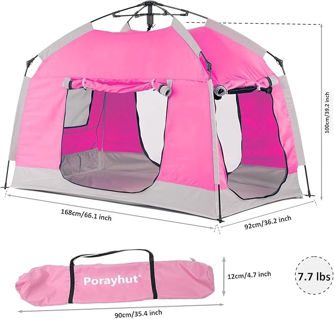Kids Play Tent-Portable Playhouse Children House -Easy Set up Indoor Outdoor with Carry Bag for Kids-Light Strip Design for Night use -Space for Children and Parents-Birthday