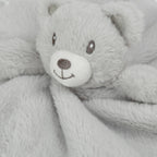 Bear Security Blanket Soft Minky Baby Lovey Animal Plush Blanket Unisex Lovie Gift for Toddler, Boys and Girls, 13.5 Inch (Grey)