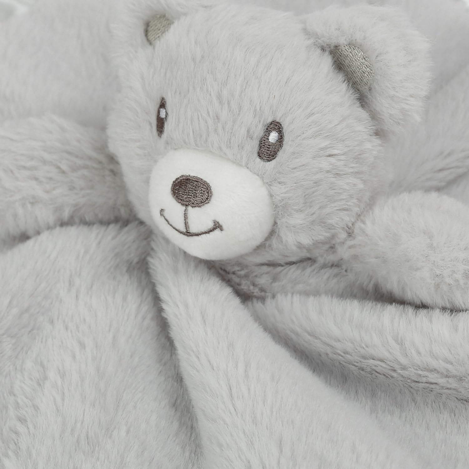 Bear Security Blanket Soft Minky Baby Lovey Animal Plush Blanket Unisex Lovie Gift for Toddler, Boys and Girls, 13.5 Inch (Grey)