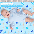 UOMNY Crib Sheet for Baby Boys Shark Fitted Crib Sheets for Standard Crib and Toddler Mattresses Ocean Crib Mattress Sheets for Daycare 52 x 28 Blue