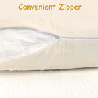 Hooyax Muslin Nursing Pillow Covers 2 Pack, Soft and Breathable Nursing Covers for Breastfeeding Pillows, Adorable Infant Feeding Pillow Slipcover for Baby Boy and Girls (Gray Creamy-White)