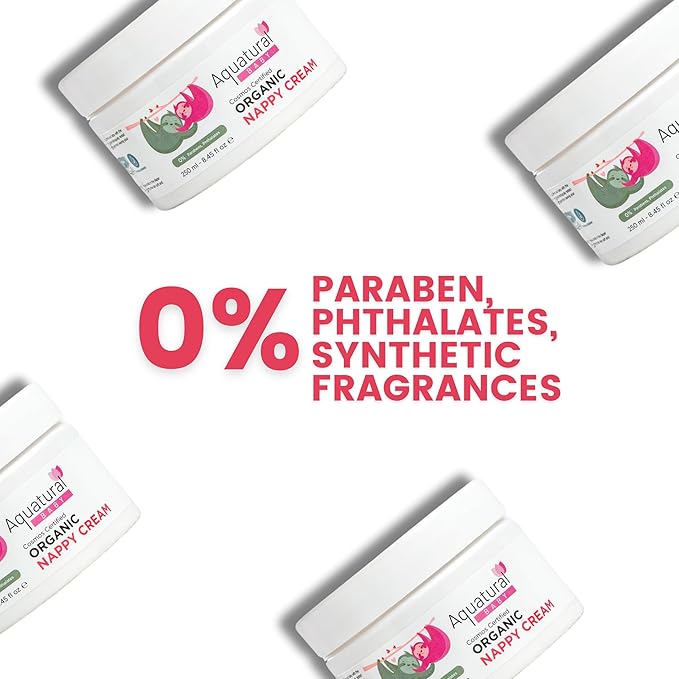 Organic Nappy Cream - Newborn Diaper Care - Gentle Care Diaper-Cream, Natural Moisturizer Zinc Oxide Ointment for Kids Sensitive Skin - Baby Rash (8.45fl oz)