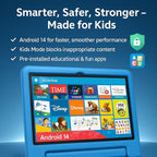 10.1" Kids Tablet Android 14 | 64GB Octa-Core 8GB RAM | Shockproof Case & Parental Control | 12H Fast Charge | HD Display w/Google Kids Space & Educational Apps | WiFi 6/Bluetooth/GPS | Ages 3-12