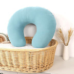 Hooyax Muslin Nursing Pillow Covers 2 Pack, Soft and Breathable Nursing Covers for Breastfeeding Pillows, Adorable Infant Feeding Pillow Slipcover for Baby Boy and Girls (Blue Pink)