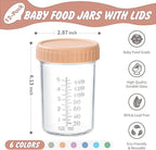 DRKIO 12 Pack Glass Baby Food Storage Containers - 8 Oz Baby Food Jars with Lids Baby Food Maker Microwave Dishwasher Freezer Safe 100% Leak Proof BPA Free Reusable