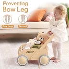 2025 HOMEKOL Wooden Baby Walker, Baby Walker, Adjustable Speed for Boys and Girls, Baby Activity Center, Birthday, Christmas and New Year's Gift, Log Color