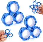 6PCS Magnetic Rings, Colorful Magnetic Ring Fidget Toys, ADHD Anxiety Relief Decompression Finger Magnetic Ring,Funny Gifts Kids Magnetic Spinner Ring for Boys Girl
