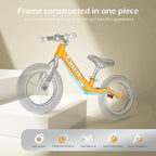 12" Balance Bike for 2, 3, 4, 5 Year Old Boys and Girls, Lightweight Nylon Frame Toddler Training Bike No Pedal Bikes for Kids with Adjustable Seat and Air Tires