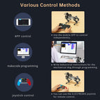 ELECFREAKS microbit Robotic Dog Xgo V2 Kit, 15 Movable Joint DIY Programmable Full Metal Bionic Robot Kit, STEM Educational Project for Open Source Hardware(Without Micro:bit)
