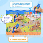 Interactive Search and Find Activity Books for Kids Ages 3-5, Toddler Travel Games Toys for Car Airplane, Road Trip Activities for Kids 4-8, Educational Preschool Learning Toys Gift with a Talking Pen