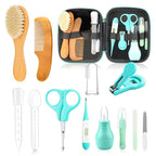 Baby Grooming Kit, Infant Safety Care Set with Hair Brush Comb Nail Clipper Nasal Aspirator,Baby Essentials Kit for Newborn Girls Boys (13 Pc Green Kit)