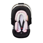 Pro Goleem Breathable 3-in-1 Baby Car Seat Head Support, Soft Infant Car Seat Insert, Carseat Cushion for Newborn, Perfect for Car Seat, Strollers, Swings, Carrier, Bouncer, Pink and White