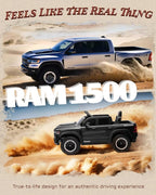 12V Licensed Ram 1500 Ride on Toy for Kids, Toddler Ride on Pickup Truck with Parent Remote Control, Electric Car for Kids with Truck Bed Storage, 3 Point Safety Belt (Black)