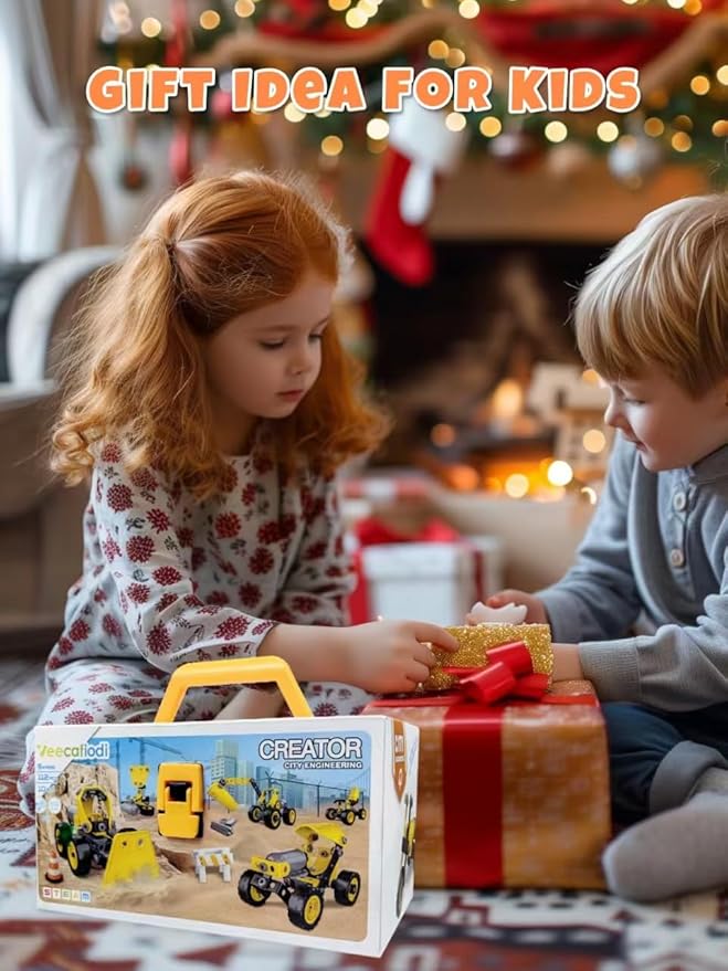 STEM Toys for 5-8 Year Old Boys, 10-in-1 Electric Toy Building Blocks for Kids Ages 4-8 Educational Construction Science Kit, Creative Activities for Boys 4-6, 8-10 Birthday & Holiday Idea Gift