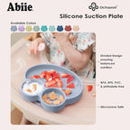Abiie Octopod Frog Silicone Plates with Suction - Spill Proof, Easy to Clean - BPA-Free Bowl - Suction Plates for Baby and Toddler - Training & Feeding Divided Grip Dish (Pink Lavender)