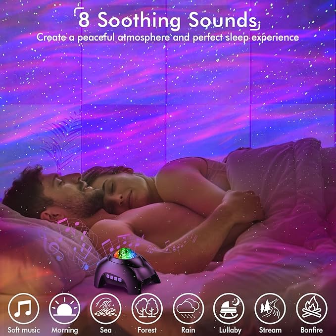 Rossetta Star Projector, Galaxy Projector for Bedroom, LED Night Light Aurora Projector with Bluetooth Speaker, White Noise, Timer and Remote, Room Decor, Gifts for Kids, Adults, Christmas, Birthday