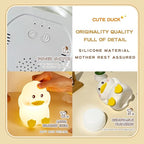 Soft Silicone Cute Duck Night Light, 2-Level Brightness 6 Colors Changeable, with Timing Function Rechargeable Night Light for Nursery Kids Bedroom, Toddler Gift