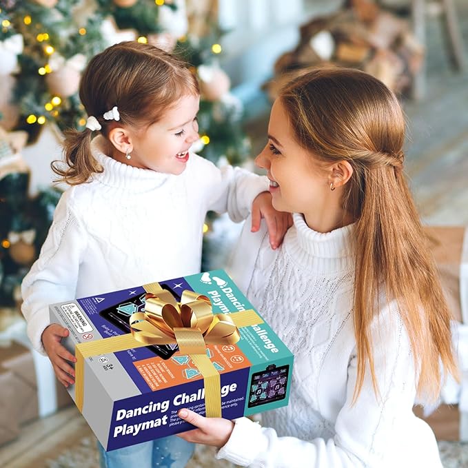 Kids Dance Mat Toys - 2-Player Dance Pad Gifts for Girls Boys Toddlers 3 4 5 6 7 8 9 + Year Old Electronic Dancing Mat Floor Games Toy with Music Light Christmas Birthday Gift (Frozen Blue)