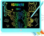 Decute Kids Toys LCD Writing Tablet with Stylus, 15 Inch Erasable Toddlers Doodle Board, Reusable Drawing Pad for Kids, Educational Christmas Birthday Gift for 3 4 5 6 7 8 Girls Boys Toddler Blue