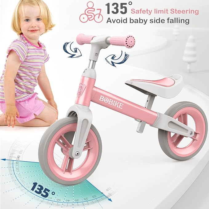 Toddler Balance Bike Toys for 1 to 4 Year Old Girls Boys Adjustable Seat and Handlebar No-Pedal Training Bike Best Gifts for Kids