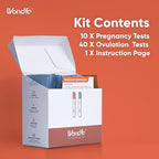 Wondfo 40 Ovulation Test Strips and 10 Pregnancy Test Strips Kit - Rapid Test Detection for Home Self-Checking, Birth Control and Fertility Management Urine Test (40 LH + 10 HCG)