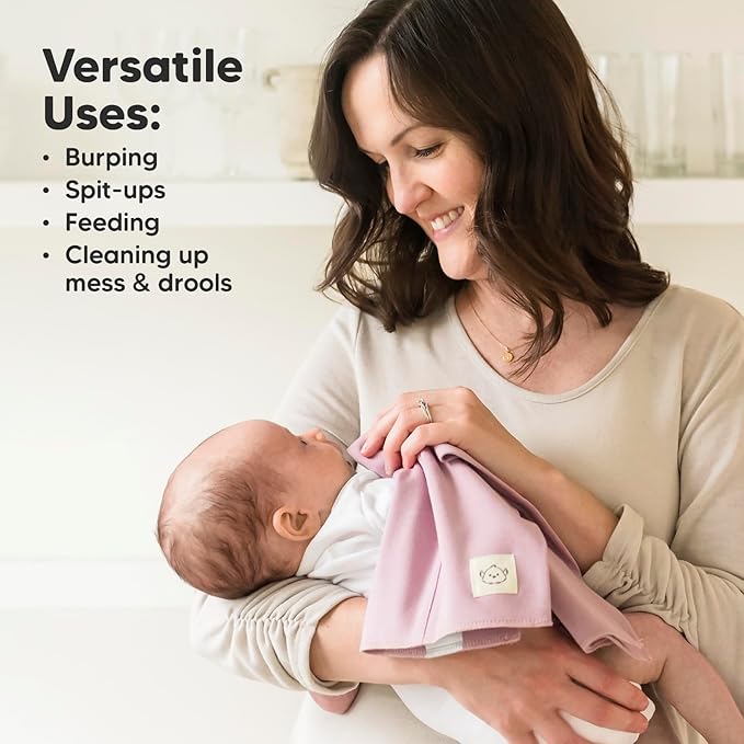 Organic Burp Cloths Baby Boy, Girl - 6-Pack Large Cotton Burping Cloths for Babies, Spit Up Rags, Super Absorbent, Ultra Soft Newborn Rag, Gender Neutral, Machine Washable, Durable (Embrace)