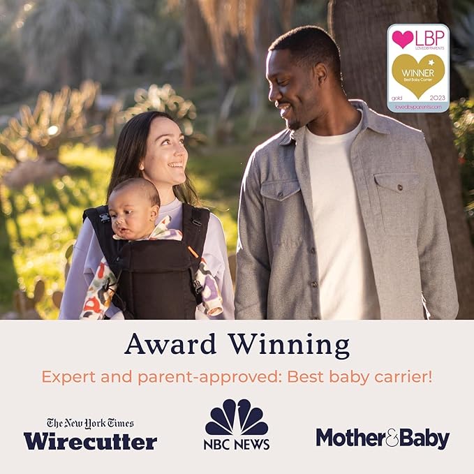 Beco Gemini Baby Carrier from Newborn to Toddler - Certified Ergonomic Newborn Baby Carrier for Infants and Children of 7-35 lbs - M Shape, Adjustable Seat, 100% Cotton (Metro Black)