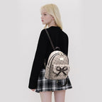 I IHAYNER Girls Bowknot Cute Leather Backpack Mini Backpack Purse for Women
