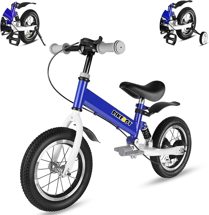 Balance Bike 2 in 1,The Dual Use of a Kids Balance Bike and Kids Bike,12 14 Inches for 2-6 Years Old,with Shock Absorbers, Fenders, Pedals, Auxiliary Wheels