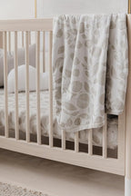 Oilo Crib Sheet, Breathable 100% Turkish Cotton Fitted Jersey, 300 Thread Count, Machine Washable, Fits Standard Crib (28" x 52" x 6"), Toddler Bedding, Girl, Boy, & Neutral Nursery Design, Beige Leaf