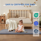 Play Mat for Babies Toddlers,1.3" Thick Elasti-Foam Anti-Fall Cushion Mat for Kids Room,28×72 Bedroom Bedside Rugs,Water-Repellent Soft Coral Velvet,Non-Slip(Dark Grey)