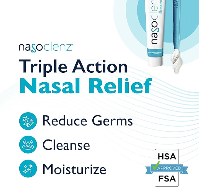 Pro: Nasal Cleansing Kit – Gentle Wand & Nasal Antiseptic Gel, Nose Cleaner and Nasal Moisturizer for Dry Nose & Sinus Relief (Unscented 1 Count, up to 120 uses)