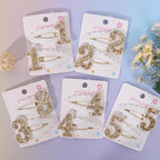 2nd Birthday Hair Clip for Baby Girls - White Glitter Number 2 Hair Clip, Girl Birthday Party Decorations, Two Year Old Photo Props