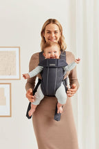BabyBjörn Baby Carrier Mini, Anthracite, 3D Mesh | Newborn Carrier (7-25 lbs), Ergonomic, Easy-to-Use