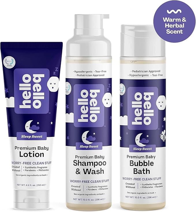 Hello Bello Bubble Bath, Sleep Sweet, 10 fl oz (Pack of 2) | Nighttime Formula | Hypoallergenic | For Babies & Kids | Vegan